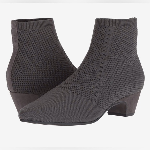 Eileen Fisher Purl Recycled Stretch Knit Bootie Graphite W10 - Picture 2 of 9